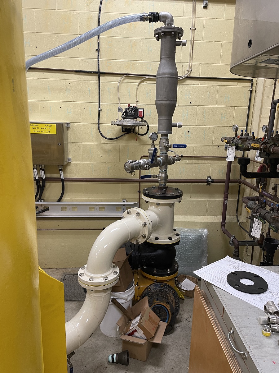 Sanitary pumping station piping