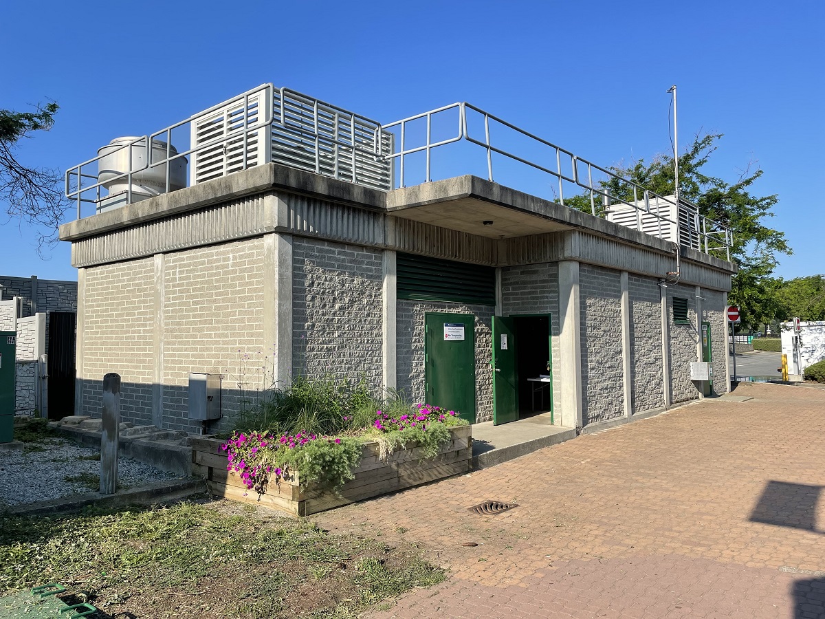 Sanitary pumping station building exterior